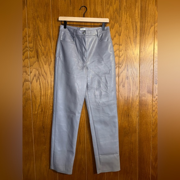 Aritzia Wilfred Faux Leather Melina Pant- Grey - Picture 2 of 5